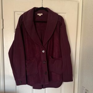 Knox Rose Shawl Collar Blazer Jacket in Plum